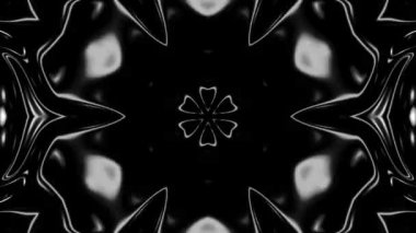 Üç boyutlu güzel akışkan çizgiler çizgi şeklindeki soyut arkaplan. Beyaz yansımalı akışkan madde. Siyah arka plan animasyonu kolaylaştırıyor. 4K