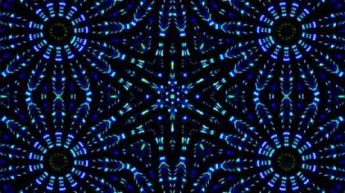 Tam rengi yöneten parlak soyut ışık, kaleydoskop, siyah arkaplan