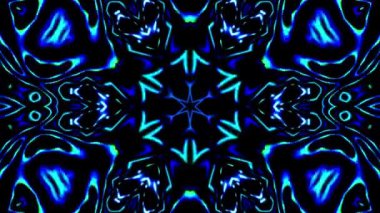 Tam rengi yöneten parlak soyut ışık, kaleydoskop, siyah arkaplan