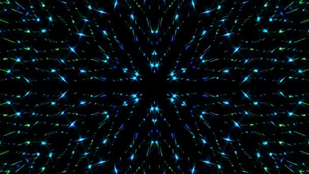 Helles Abstraktes Licht Voller Farbe Kaleidoskop Schwarzer Hintergrund — Stockvideo