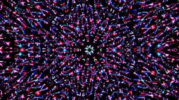 Fényes Absztrakt Fény Villogó Csíkok Készlet Teljes Szín Kaleidoszkóp — Stock videók