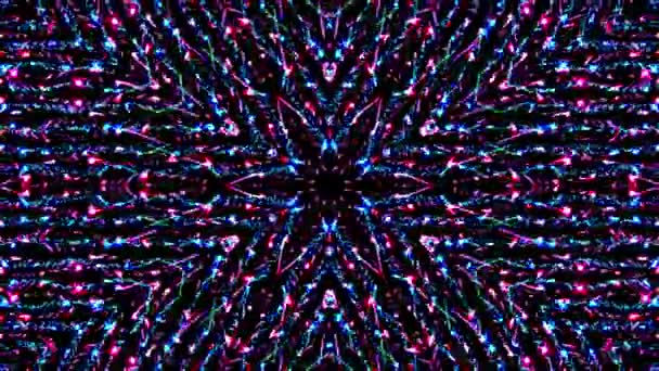 Cahaya Abstrak Terang Berkedip Kedip Mengatur Warna Penuh Kaleidoskop — Stok Video