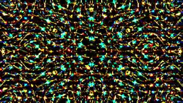 Brilhante Abstrato Luz Cintilação Estrias Definir Cor Completa Caleidoscópio — Vídeo de Stock