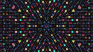 Parlak soyut ışık titreşimi çizgileri tam renk ve kaleydoskop.