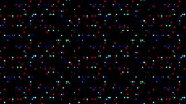 İnce renkleri düzenleyen parlak ışık nokta dalgaları ve siyah arkaplan ile tam hareket