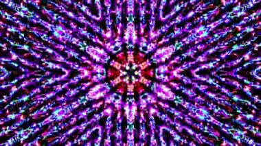 Tam rengi yöneten parlak soyut ışık, kaleydoskop, siyah arkaplan