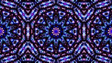 Tam rengi yöneten parlak soyut ışık, kaleydoskop, siyah arkaplan