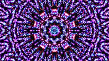 Tam rengi yöneten parlak soyut ışık, kaleydoskop, siyah arkaplan