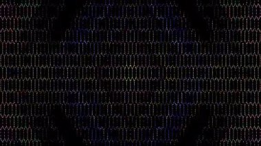 3D soyut parlak çizgiler, dalga, renkli, siyah arkaplan