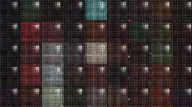 güzel renkli video soyut parlak ışık enerjisi 4K düz çizgi dalgaları siyah arkaplan üzerinde parıldayan ışık etkisi