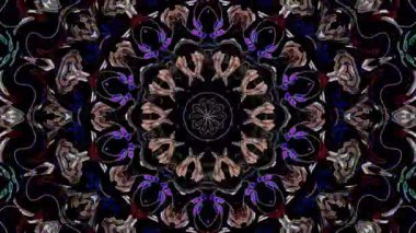 3D animasyon güzel video renkli soyut parlak ışık enerjisi 4K düz çizgi dalgaları merkezde yuvarlak ışık efekti, siyah arkaplan