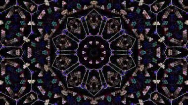 3D animasyon güzel video renkli soyut parlak ışık enerjisi 4K düz çizgi dalgaları merkezde yuvarlak ışık efekti, siyah arkaplan