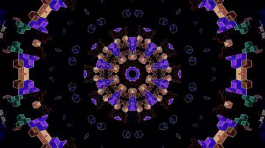 Soyut arka plan hareket eden çizgiler ve parlayan ışık noktaları. Çemberlerle canlandırma