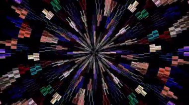 Soyut arka plan hareket eden çizgiler ve parlayan ışık noktaları. Çemberlerle canlandırma