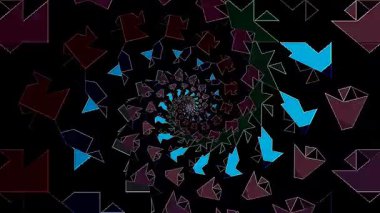 3D soyut parlak çizgiler, dalga, renkli, siyah arkaplan