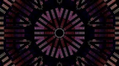3D animasyon güzel video renkli soyut parlak ışık enerjisi 4K düz çizgi dalgaları merkezde yuvarlak ışık efekti, siyah arkaplan