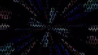 Soyut arka plan hareket eden çizgiler ve parlayan ışık noktaları. Çemberlerle canlandırma