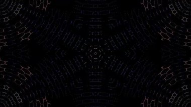 Soyut arka plan hareket eden çizgiler ve parlayan ışık noktaları. Çemberlerle canlandırma