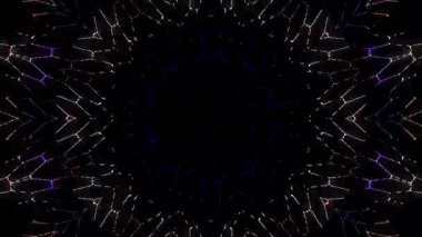 Soyut arka plan hareket eden çizgiler ve parlayan ışık noktaları. Çemberlerle canlandırma