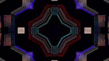 3D soyut parlak çizgiler, dalga, renkli, siyah arkaplan