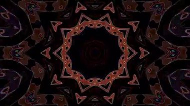 3D animasyon güzel video renkli soyut parlak ışık enerjisi 4K düz çizgi dalgaları merkezde yuvarlak ışık efekti, siyah arkaplan