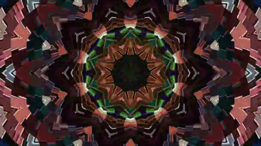 3D animasyon güzel video renkli soyut parlak ışık enerjisi 4K düz çizgi dalgaları merkezde yuvarlak ışık efekti, siyah arkaplan