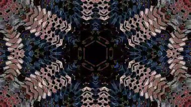 Soyut Kaleydoskop deseni tam renklerle. Sihirli mandala. 4k