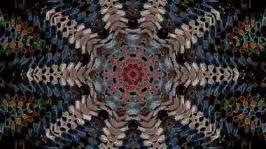 Soyut Kaleydoskop deseni tam renklerle. Sihirli mandala. 4k
