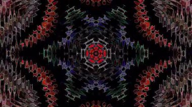 Soyut Kaleydoskop deseni tam renklerle. Sihirli mandala. 4k