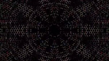 Soyut arka plan hareket eden çizgiler ve parlayan ışık noktaları. Çemberlerle canlandırma