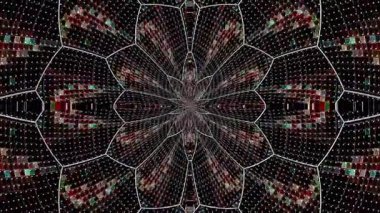 Soyut arka plan hareket eden çizgiler ve parlayan ışık noktaları. Çemberlerle canlandırma