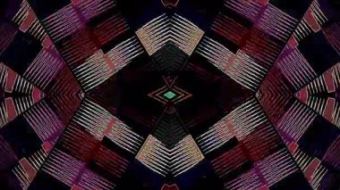 3D soyut parlak çizgiler, dalga, renkli, siyah arkaplan