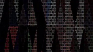 3D soyut parlak çizgiler, dalga, renkli, siyah arkaplan