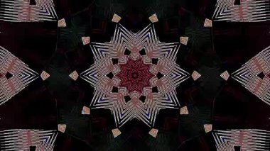 3D Animated digital abstract. Colorful curved and circular lines on black background, seamless loop