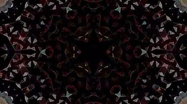 3D Animated digital abstract. Colorful curved and circular lines on black background, seamless loop