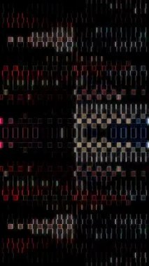 3D soyut parlak çizgiler, dalga, renkli, siyah arkaplan