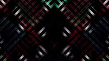 3D soyut parlak çizgiler, dalga, renkli, siyah arkaplan