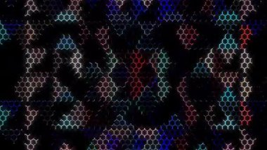 3D soyut parlak çizgiler, dalga, renkli, siyah arkaplan