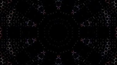 Soyut arka plan hareket eden çizgiler ve parlayan ışık noktaları. Çemberlerle canlandırma