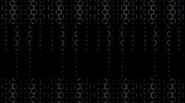 3D soyut parlak çizgiler, dalga, renkli, siyah arkaplan