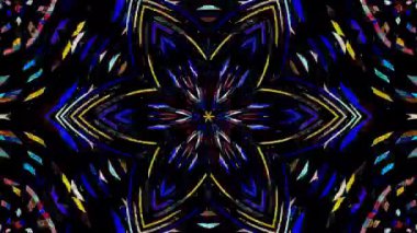 3D animasyon güzel video renkli soyut parlak ışık enerjisi 4K düz çizgi dalgaları merkezde yuvarlak ışık efekti, siyah arkaplan