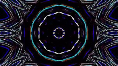 3D animasyon güzel video renkli soyut parlak ışık enerjisi 4K düz çizgi dalgaları merkezde yuvarlak ışık efekti, siyah arkaplan