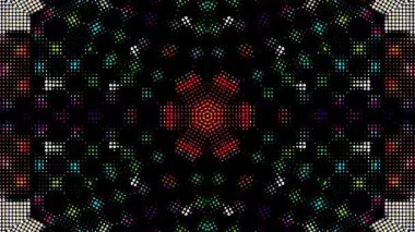 3D animasyon güzel video renkli soyut parlak ışık enerjisi 4K düz çizgi dalgaları merkezde yuvarlak ışık efekti, siyah arkaplan