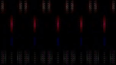 Sürekli hareket halinde dağınık ışık kareleri oluşturan gelecekçi dijital parçacıklar.