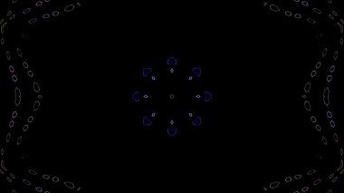 Simetrik efektler ve eşsiz sanatsal elementlerle soyut kaleydoskop arkaplanı.