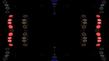 3D soyut parlak çizgiler, dalga, renkli, siyah arkaplan