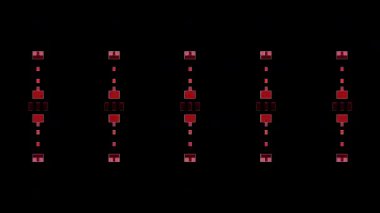 Sürekli hareket halinde dağınık ışık kareleri oluşturan gelecekçi dijital parçacıklar.