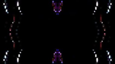 Fütürist dijital parçacıklar sürekli hareket halinde yayılan bir ışık kutusu oluştururlar.