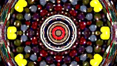 Soyut Kaleydoskop deseni tam renklerle. Sihirli mandala. 4k