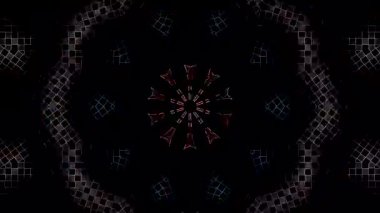 Fütürist dijital parçacıklar sürekli hareket halinde yayılan bir ışık kutusu oluştururlar.